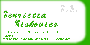henrietta miskovics business card